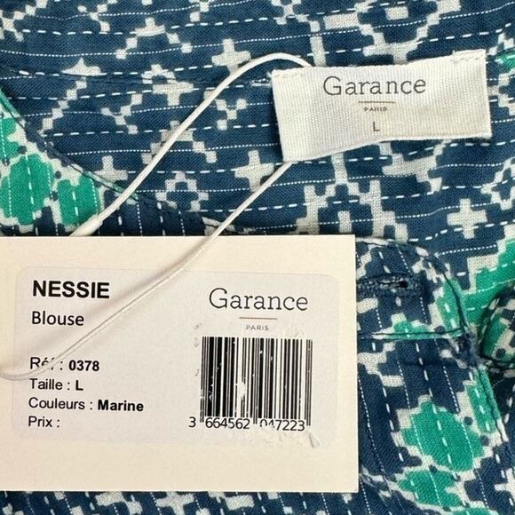 NWT Garance Paris Blue Cotton 2pc Set Women's L Top & Shorts Boho Summer Outfit - Picture 3 of 9